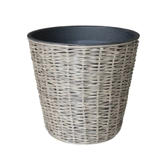 Donica duża śr.38 cm technorattan szara Ote