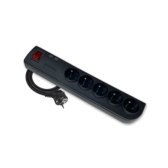 Przedłużacz 5X2P+Z 2XUSB czarny z wyłącznikiem 3 m ELGOTECH