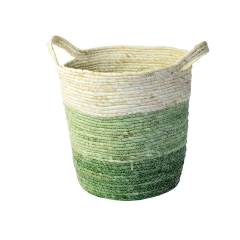 Osłonka doniczki kosz pleciony 30 cm boho zielony