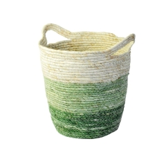 Osłonka doniczki kosz pleciony 27 cm boho zielony