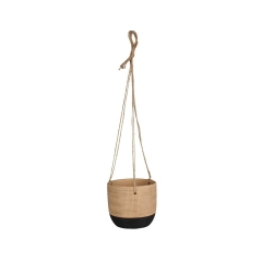 Osłonka doniczki wisząca Linas 14cm brązowo czarna
