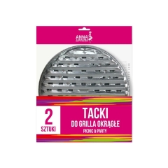 Tacki aluminiowe do grilla okrągłe 34cm 2szt. Anna Zaradna