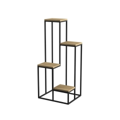 Stojak na kwiaty Tuluza 40x40x112 cm czarny drewniany loft