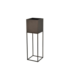 Kwietnik osłonka stojak Lorient 20x20x67 cm metalowy miedziany loft