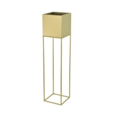 Kwietnik osłonka stojak Lorient 20x20x87 cm metalowy złoty loft