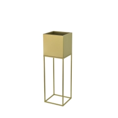 Kwietnik osłonka stojak Lorient 20x20x67 cm metalowy złoty loft