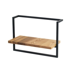 Kwietnik wiszący Nesle 43x20x30 cm metalowo drewaniany loft