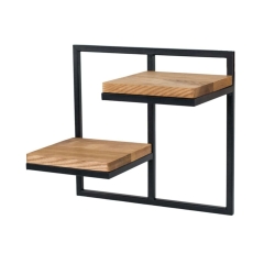 Kwietnik wiszący Lens 38,5x20x35 cm metalowo drewaniany loft