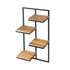 Kwietnik wiszący Lens 38,5x20x79,5 cm metalowo drewaniany loft