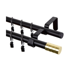 Karnisz Alto 160 cm podwójny czarno-złoty 19 mm