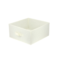 Pudełko tekstylne Spaceo Kub 31 x 31 x 15 cm białe