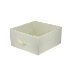Pudełko tekstylne Spaceo Kub 31 x 31 x 15 cm kremowe