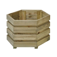 Donica drewniana 6-kątna Fix 60x60x37 cm Sobex