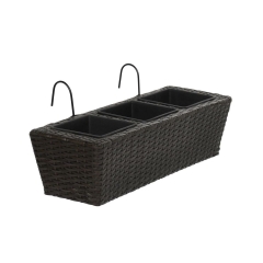 Skrzynka balkonowa 62x21 cm technorattanowa brązowa