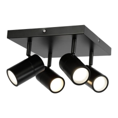 Plafon GoodHome Tellot 4 x GU10 IP44 czarny