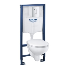 Zestaw podtynkowy WC Grohe Bau z miską bezkołnierzową i deską wolnoopadającą