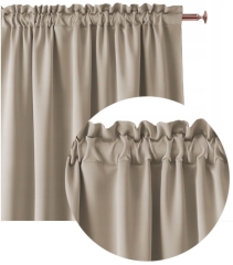 Gotwa Zasłona do Salonu Beżowa 140x280 Taśma Żabki Tunel Aura Boho Gładka