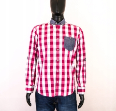 W TED BAKER MENS FITTED PINK CHECKED SHIRT INT S