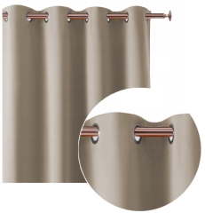Gotowa Zasłona Beżowa do Salonu 140x260 na Przelotkach Kółkach Aura Miękka