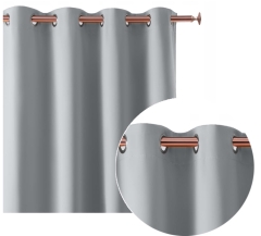 Zasłona Zaciemniająca Szara jasna 140x280 Przelotki Kółka