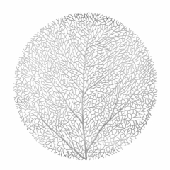 Srebrna Okrągła Podkładka na Stół Kuchenna Na Stół LEAF