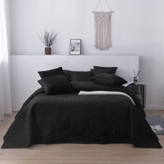 Czarna Narzuta na Fotel Velvet 70x150