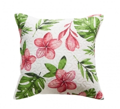 Biała Poszewka na poduszkę Do Narzuty W Kwiaty 45x45 MONSTERA
