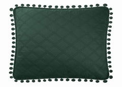 Butelkowa zieleń Poszewka Do Narzuty z pomponami 50x70