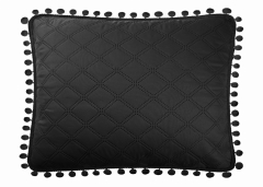 Czarna Poszewka Do Narzuty z pomponami 50x70