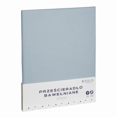 Szaro-Błękitne Prześcieradło Bawełniane 140x200 Jednokolorowa