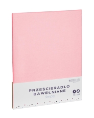 Pudrowe Prześcieradło Bawełniane 220x200 Jednokolorowa