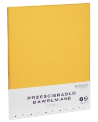 Musztardowe Prześcieradło Bawełniane 180x200 Jednokolorowa