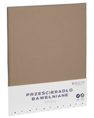 Beżowe Prześcieradło Bawełniane 220x200 Jednokolorowa