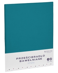 Turkusowe Prześcieradło Bawełniane 220x200 Jednokolorowa