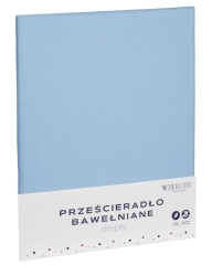 Błękitne Prześcieradło Bawełniane 220x200 Jednokolorowa