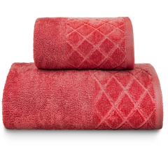 Czerwony Ręcznik Bawełniany 70x140 Welur 500g/2