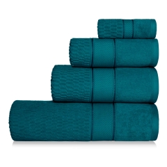 Turkusowy Ręcznik Welurowy Velvet 70x140 100% bawełna z bordiurą Kąpielowy