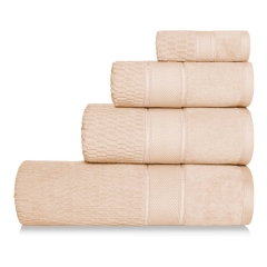 Beżowy Ręcznik Welurowy Velvet 100x150 100% bawełna
