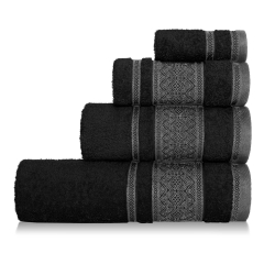 Czarny Ręcznik 50x90 Welur 100% bawełna