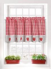 Czerwona Zazdrostka Firana do Kuchni 30x150