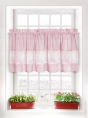 Pudrowa Zazdrostka Firana do Kuchni 30x150 Koronka