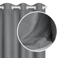 Grafitowa Zasłona z kryształkami Do Salonu 140x250