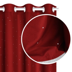 Czerwona Zasłona z kryształkami Do Salonu 140x250