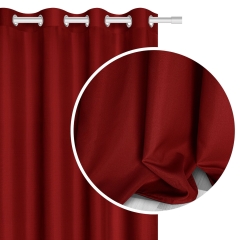Czerwona Zasłona Gotowa Do Salonu Pokoju 140x250 VIVA na Przelotkach Gładka