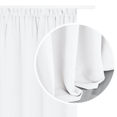 śnieżnoBiała zasłona zaciemniająca na taśmie blackout 140x270 hold