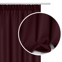 Bordowa Zasłona Do Kuchni Na Taśmie 140x175