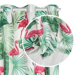 Zielona Zasłona Do Salonu 140x250 FLAMINGOS