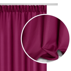 Amarantowa Zasłona Do Kuchni Na Taśmie 140x175