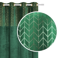 Butelkowa Zieleń Zasłona Welurowa Velvet 140x250