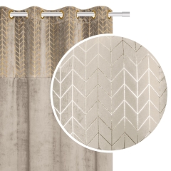 Beżowa Zasłona Welurowa Velvet 140x250